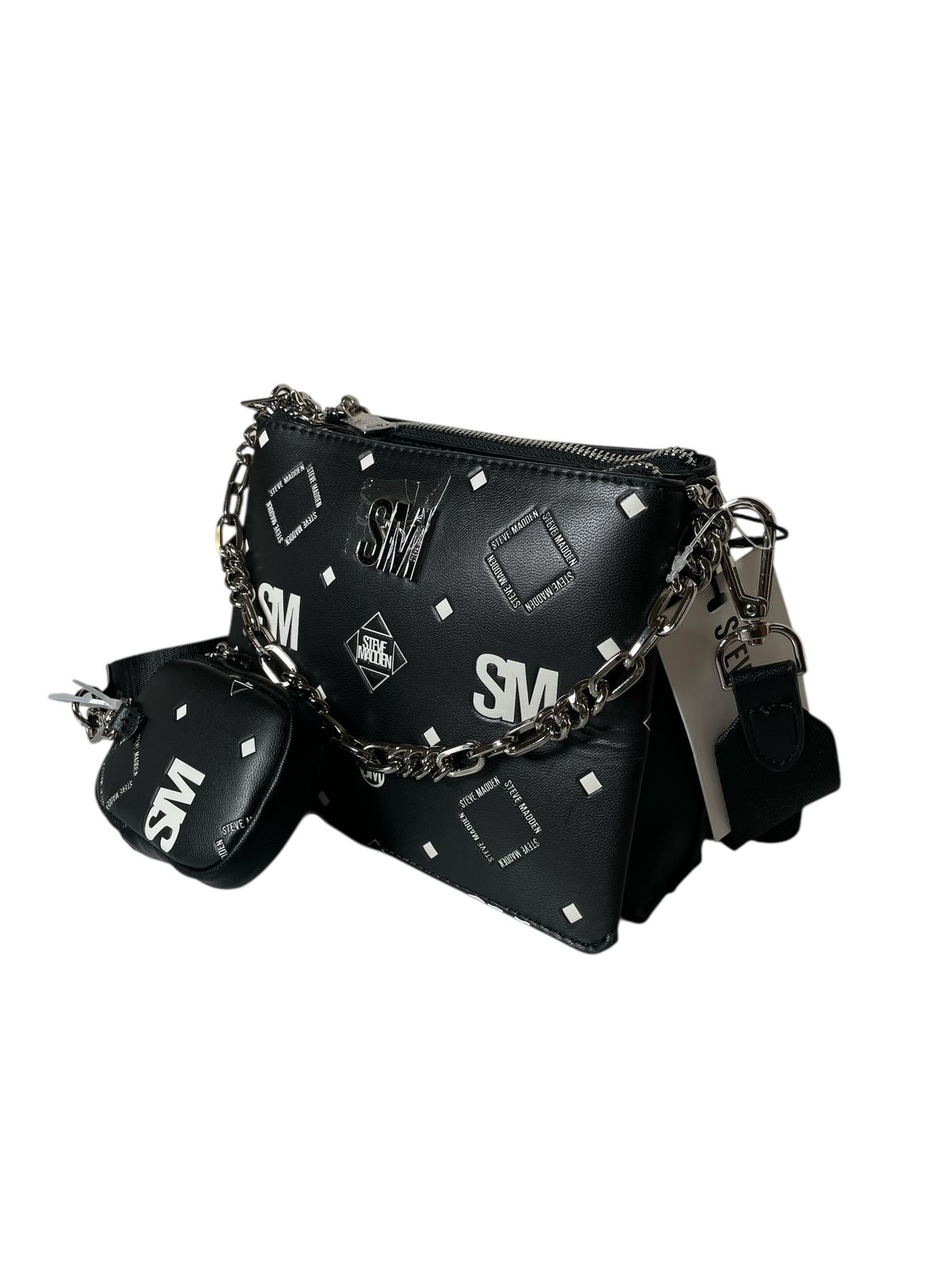Bolsa Crossbody Negra con Mini Estuche – Steve Madden | Bolsa con correa gruesa tipo street style